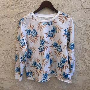 Lands’ End Serious Sweats Floral Crewneck Sweatshirt Size L